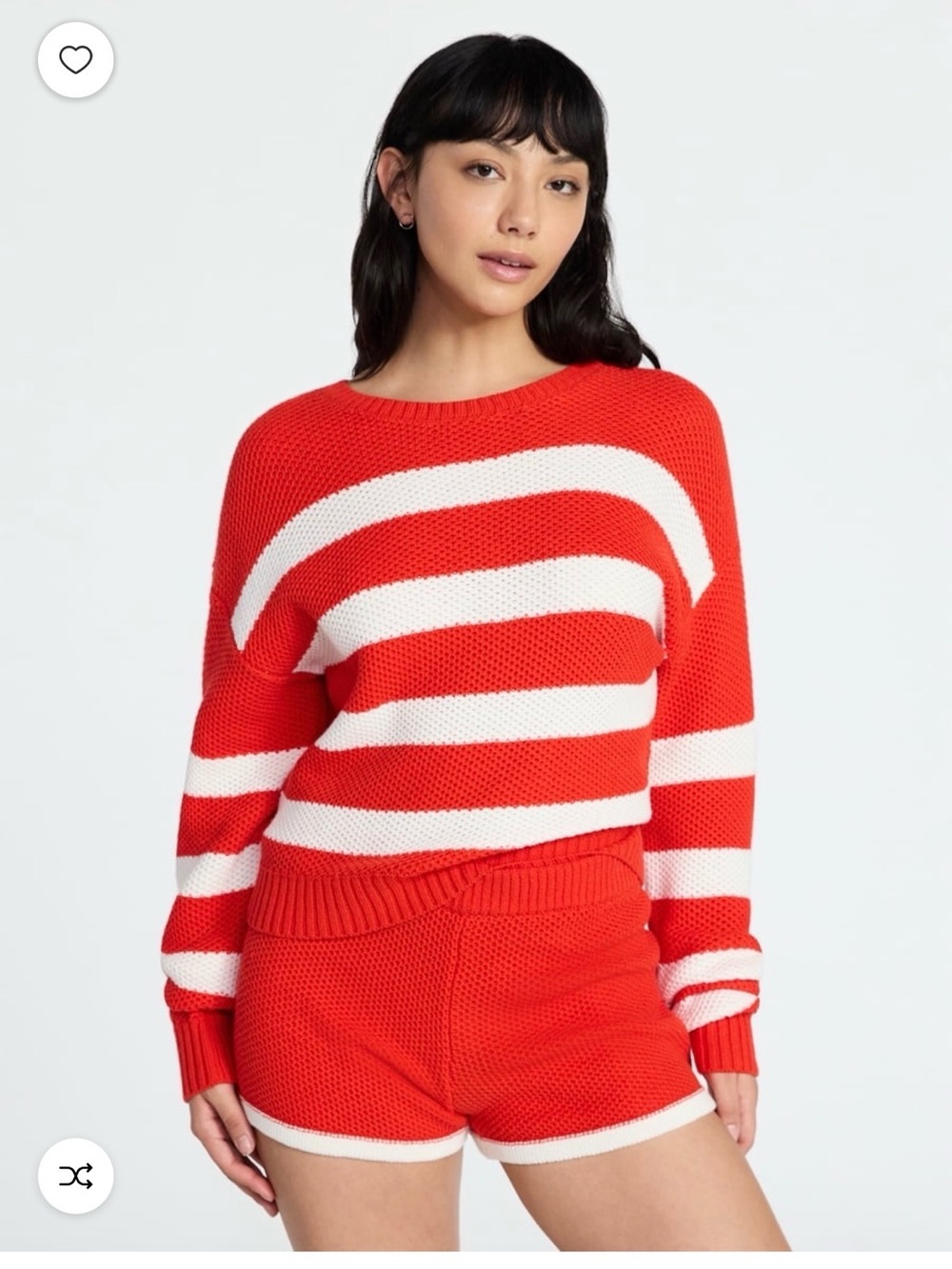 No Boundaries Red & White Striped Knit Top